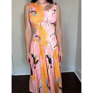 Stunning Cut Out Multicolor Formal Maxi Dress Size XS NWT!
